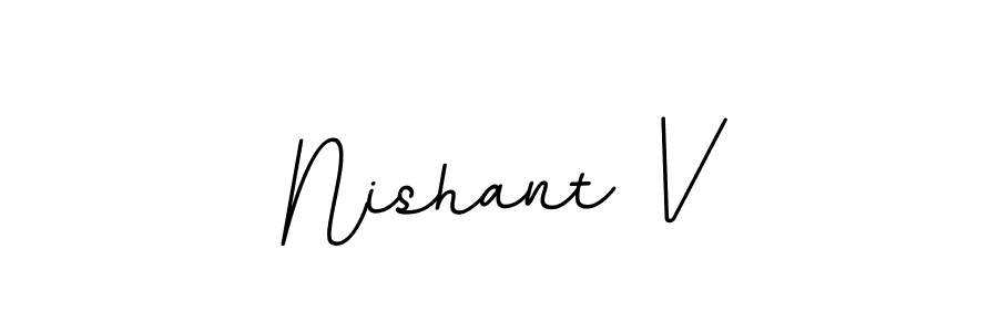 Design your own signature with our free online signature maker. With this signature software, you can create a handwritten (BallpointsItalic-DORy9) signature for name Nishant V. Nishant V signature style 11 images and pictures png