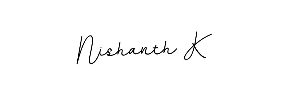 Make a beautiful signature design for name Nishanth K. With this signature (BallpointsItalic-DORy9) style, you can create a handwritten signature for free. Nishanth K signature style 11 images and pictures png