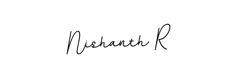 Use a signature maker to create a handwritten signature online. With this signature software, you can design (BallpointsItalic-DORy9) your own signature for name Nishanth R. Nishanth R signature style 11 images and pictures png