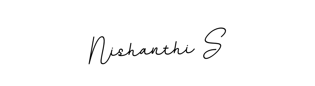 This is the best signature style for the Nishanthi S name. Also you like these signature font (BallpointsItalic-DORy9). Mix name signature. Nishanthi S signature style 11 images and pictures png