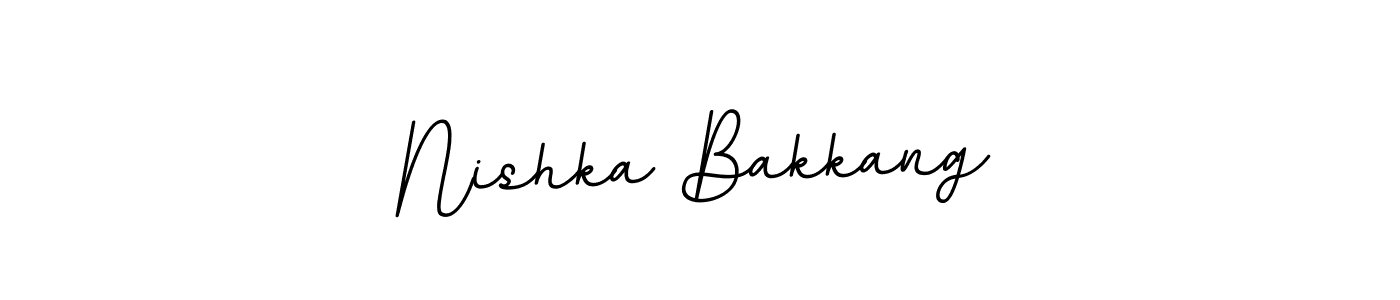 BallpointsItalic-DORy9 is a professional signature style that is perfect for those who want to add a touch of class to their signature. It is also a great choice for those who want to make their signature more unique. Get Nishka Bakkang name to fancy signature for free. Nishka Bakkang signature style 11 images and pictures png