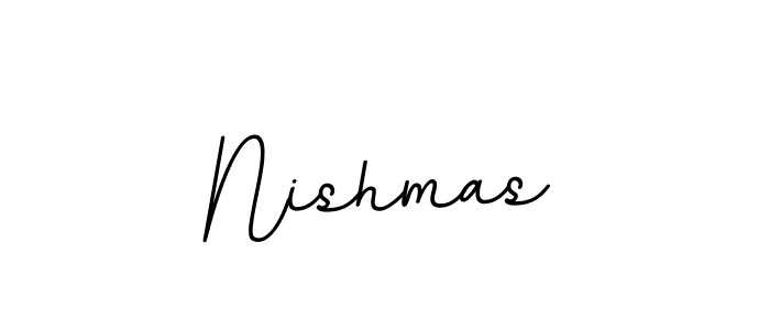 Use a signature maker to create a handwritten signature online. With this signature software, you can design (BallpointsItalic-DORy9) your own signature for name Nishmas. Nishmas signature style 11 images and pictures png
