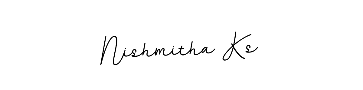 Design your own signature with our free online signature maker. With this signature software, you can create a handwritten (BallpointsItalic-DORy9) signature for name Nishmitha Ks. Nishmitha Ks signature style 11 images and pictures png