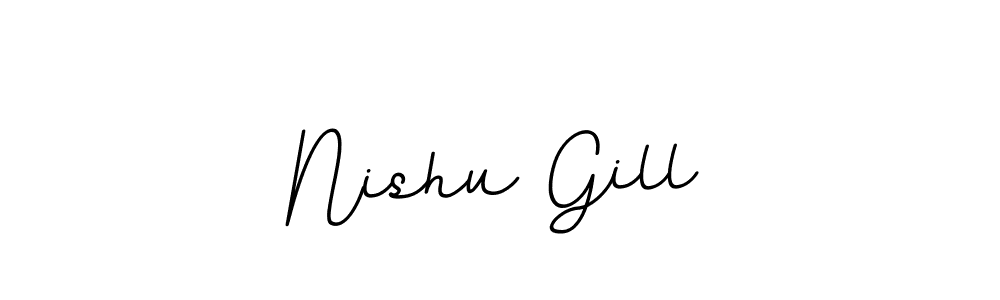 Make a beautiful signature design for name Nishu Gill. With this signature (BallpointsItalic-DORy9) style, you can create a handwritten signature for free. Nishu Gill signature style 11 images and pictures png