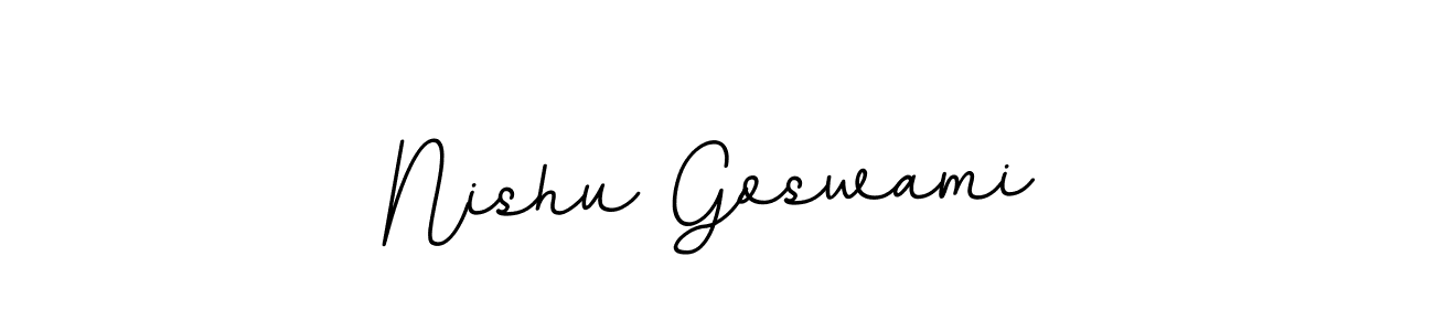Design your own signature with our free online signature maker. With this signature software, you can create a handwritten (BallpointsItalic-DORy9) signature for name Nishu Goswami. Nishu Goswami signature style 11 images and pictures png