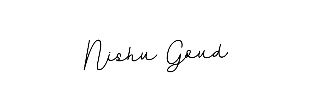The best way (BallpointsItalic-DORy9) to make a short signature is to pick only two or three words in your name. The name Nishu Goud include a total of six letters. For converting this name. Nishu Goud signature style 11 images and pictures png