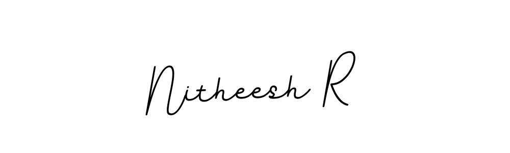BallpointsItalic-DORy9 is a professional signature style that is perfect for those who want to add a touch of class to their signature. It is also a great choice for those who want to make their signature more unique. Get Nitheesh R name to fancy signature for free. Nitheesh R signature style 11 images and pictures png