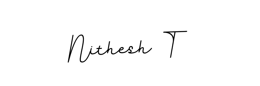 Design your own signature with our free online signature maker. With this signature software, you can create a handwritten (BallpointsItalic-DORy9) signature for name Nithesh T. Nithesh T signature style 11 images and pictures png