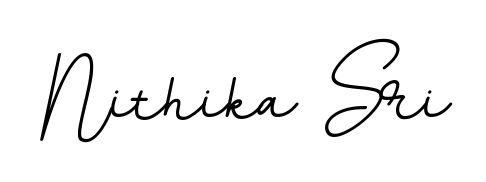 A timeless handwritten aesthetic for Nithika Sri. The BallpointsItalic-DORy9 font gives your signature a handcrafted feel with natural curves. Nithika Sri signature style 11 images and pictures png