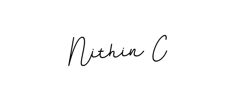 It looks lik you need a new signature style for name Nithin C. Design unique handwritten (BallpointsItalic-DORy9) signature with our free signature maker in just a few clicks. Nithin C signature style 11 images and pictures png