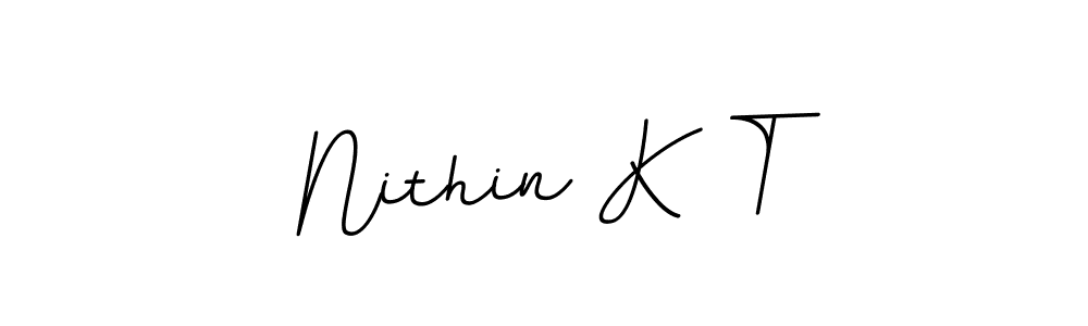 Make a beautiful signature design for name Nithin K T. With this signature (BallpointsItalic-DORy9) style, you can create a handwritten signature for free. Nithin K T signature style 11 images and pictures png