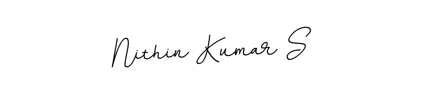 Make a beautiful signature design for name Nithin Kumar S. With this signature (BallpointsItalic-DORy9) style, you can create a handwritten signature for free. Nithin Kumar S signature style 11 images and pictures png