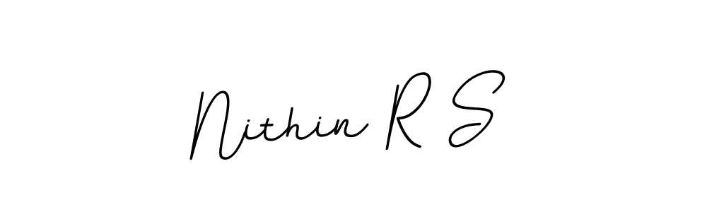 The best way (BallpointsItalic-DORy9) to make a short signature is to pick only two or three words in your name. The name Nithin R S include a total of six letters. For converting this name. Nithin R S signature style 11 images and pictures png