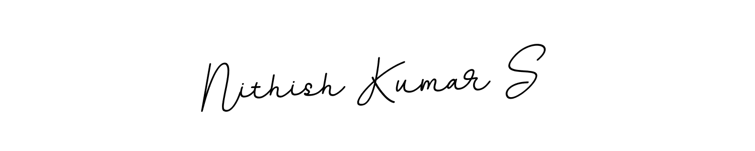 The best way (BallpointsItalic-DORy9) to make a short signature is to pick only two or three words in your name. The name Nithish Kumar S include a total of six letters. For converting this name. Nithish Kumar S signature style 11 images and pictures png