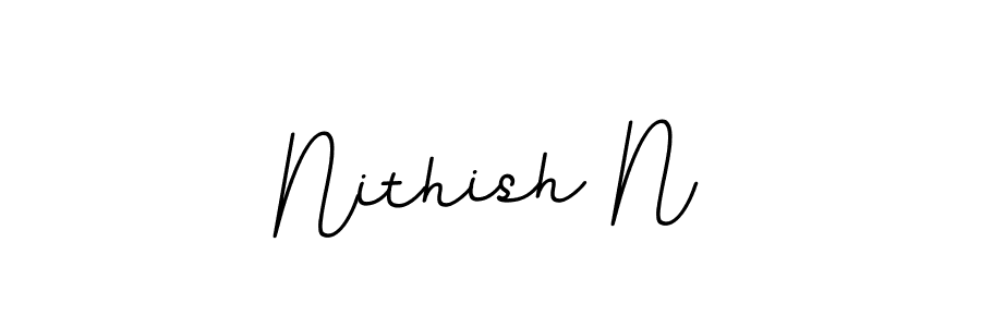 Use a signature maker to create a handwritten signature online. With this signature software, you can design (BallpointsItalic-DORy9) your own signature for name Nithish N. Nithish N signature style 11 images and pictures png