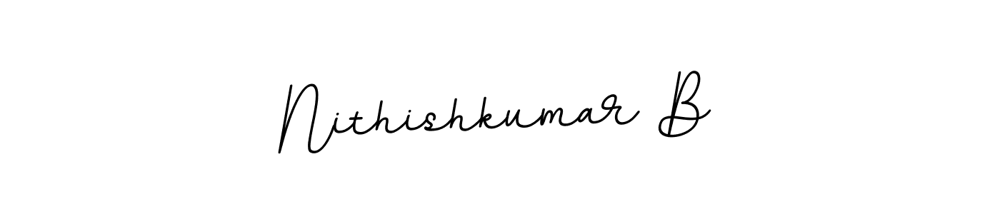 Use a signature maker to create a handwritten signature online. With this signature software, you can design (BallpointsItalic-DORy9) your own signature for name Nithishkumar B. Nithishkumar B signature style 11 images and pictures png