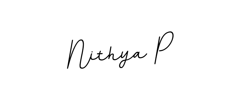 The best way (BallpointsItalic-DORy9) to make a short signature is to pick only two or three words in your name. The name Nithya P include a total of six letters. For converting this name. Nithya P signature style 11 images and pictures png