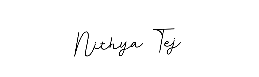 How to make Nithya Tej name signature. Use BallpointsItalic-DORy9 style for creating short signs online. This is the latest handwritten sign. Nithya Tej signature style 11 images and pictures png