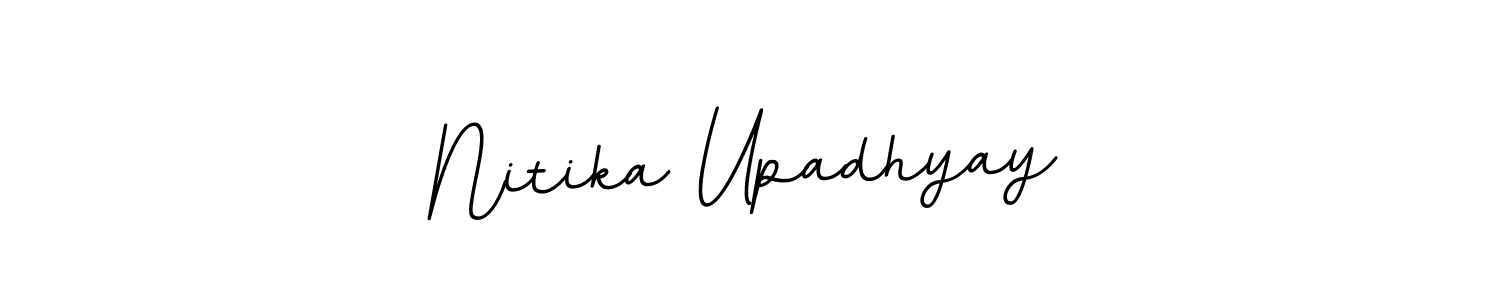 This is the best signature style for the Nitika Upadhyay name. Also you like these signature font (BallpointsItalic-DORy9). Mix name signature. Nitika Upadhyay signature style 11 images and pictures png