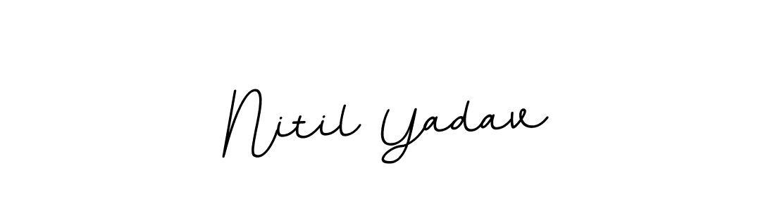 How to make Nitil Yadav name signature. Use BallpointsItalic-DORy9 style for creating short signs online. This is the latest handwritten sign. Nitil Yadav signature style 11 images and pictures png