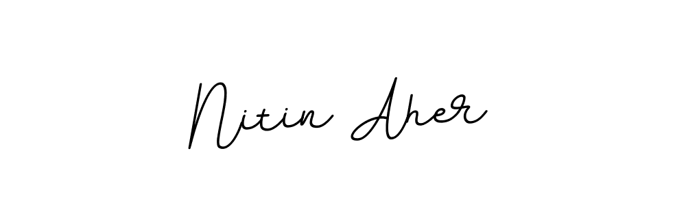 Design your own signature with our free online signature maker. With this signature software, you can create a handwritten (BallpointsItalic-DORy9) signature for name Nitin Aher. Nitin Aher signature style 11 images and pictures png