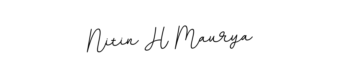 This is the best signature style for the Nitin H Maurya name. Also you like these signature font (BallpointsItalic-DORy9). Mix name signature. Nitin H Maurya signature style 11 images and pictures png