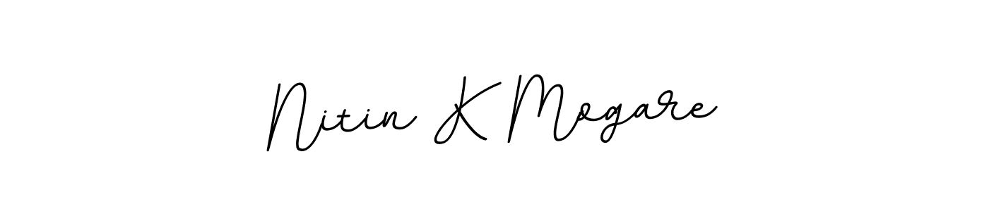 How to make Nitin K Mogare name signature. Use BallpointsItalic-DORy9 style for creating short signs online. This is the latest handwritten sign. Nitin K Mogare signature style 11 images and pictures png