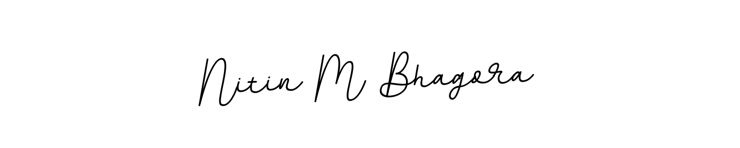 Use a signature maker to create a handwritten signature online. With this signature software, you can design (BallpointsItalic-DORy9) your own signature for name Nitin M Bhagora. Nitin M Bhagora signature style 11 images and pictures png