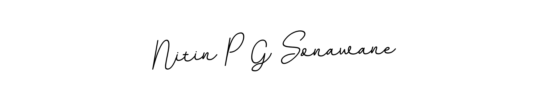 Create a beautiful signature design for name Nitin P G Sonawane. With this signature (BallpointsItalic-DORy9) fonts, you can make a handwritten signature for free. Nitin P G Sonawane signature style 11 images and pictures png