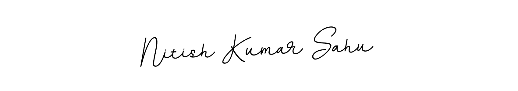 This is the best signature style for the Nitish Kumar Sahu name. Also you like these signature font (BallpointsItalic-DORy9). Mix name signature. Nitish Kumar Sahu signature style 11 images and pictures png