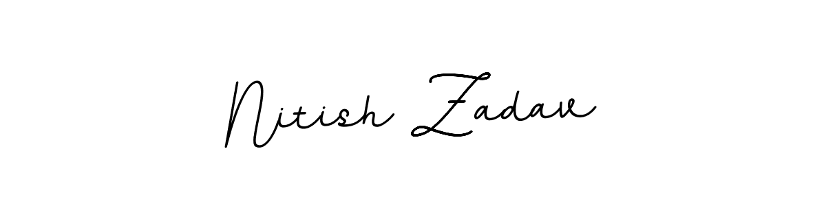 You should practise on your own different ways (BallpointsItalic-DORy9) to write your name (Nitish Zadav) in signature. don't let someone else do it for you. Nitish Zadav signature style 11 images and pictures png