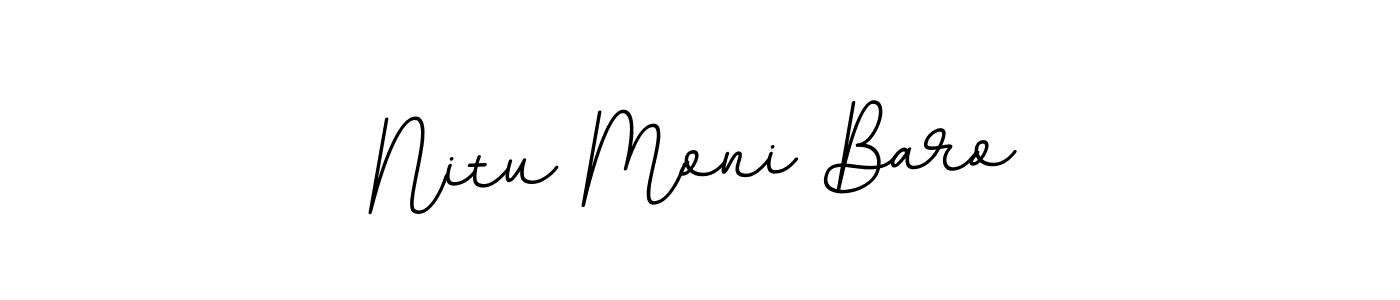 This is the best signature style for the Nitu Moni Baro name. Also you like these signature font (BallpointsItalic-DORy9). Mix name signature. Nitu Moni Baro signature style 11 images and pictures png