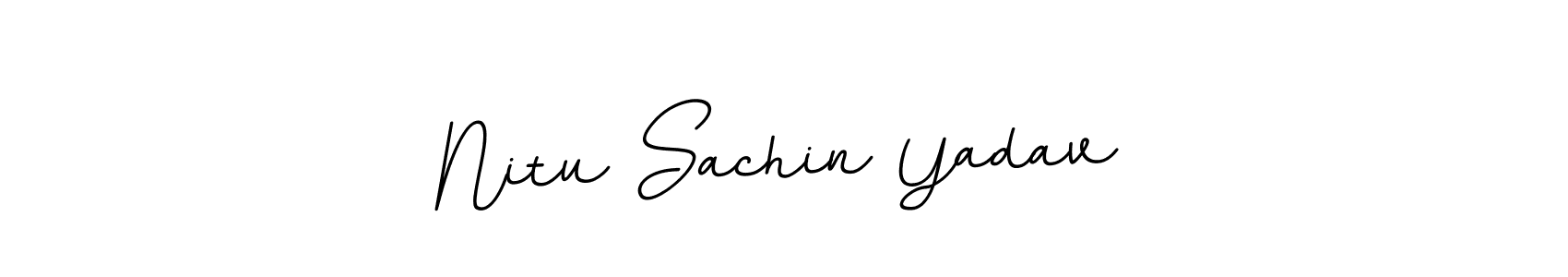This is the best signature style for the Nitu Sachin Yadav name. Also you like these signature font (BallpointsItalic-DORy9). Mix name signature. Nitu Sachin Yadav signature style 11 images and pictures png
