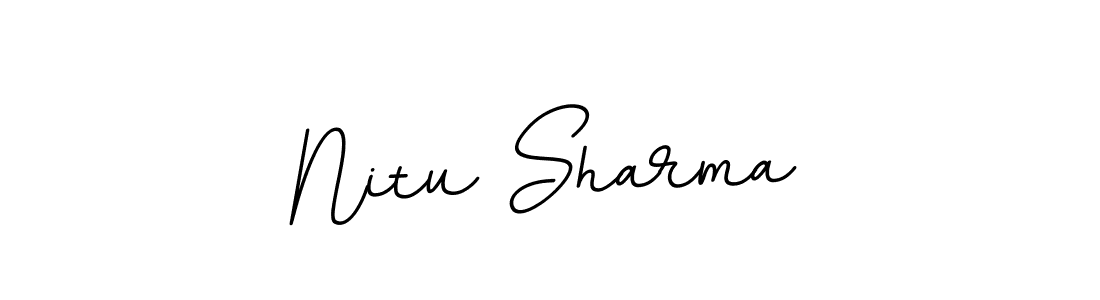 This is the best signature style for the Nitu Sharma name. Also you like these signature font (BallpointsItalic-DORy9). Mix name signature. Nitu Sharma signature style 11 images and pictures png