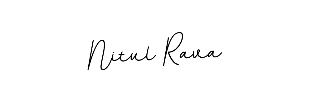 How to make Nitul Rava name signature. Use BallpointsItalic-DORy9 style for creating short signs online. This is the latest handwritten sign. Nitul Rava signature style 11 images and pictures png