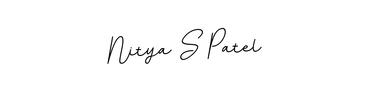 This is the best signature style for the Nitya S Patel name. Also you like these signature font (BallpointsItalic-DORy9). Mix name signature. Nitya S Patel signature style 11 images and pictures png