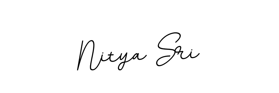 How to make Nitya Sri name signature. Use BallpointsItalic-DORy9 style for creating short signs online. This is the latest handwritten sign. Nitya Sri signature style 11 images and pictures png