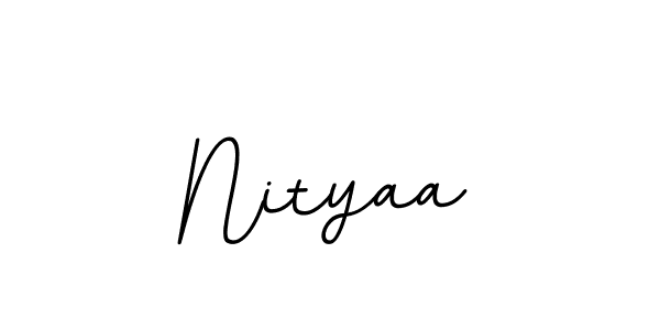 Use a signature maker to create a handwritten signature online. With this signature software, you can design (BallpointsItalic-DORy9) your own signature for name Nityaa. Nityaa signature style 11 images and pictures png