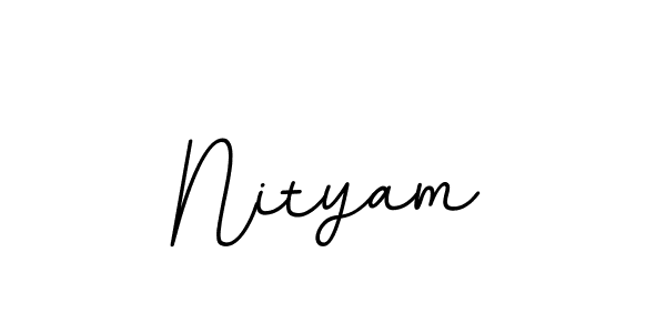 How to make Nityam name signature. Use BallpointsItalic-DORy9 style for creating short signs online. This is the latest handwritten sign. Nityam signature style 11 images and pictures png