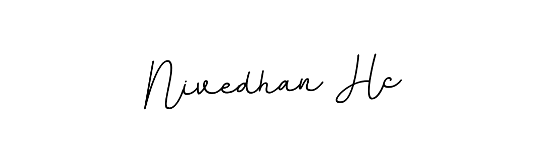 How to make Nivedhan Hc name signature. Use BallpointsItalic-DORy9 style for creating short signs online. This is the latest handwritten sign. Nivedhan Hc signature style 11 images and pictures png