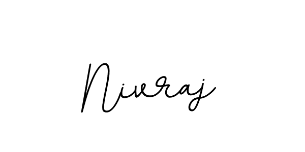 How to make Nivraj name signature. Use BallpointsItalic-DORy9 style for creating short signs online. This is the latest handwritten sign. Nivraj signature style 11 images and pictures png