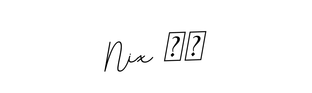 How to make Nix ❤️ name signature. Use BallpointsItalic-DORy9 style for creating short signs online. This is the latest handwritten sign. Nix ❤️ signature style 11 images and pictures png