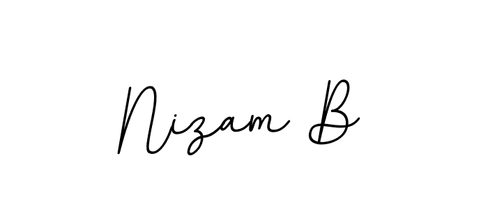 The best way (BallpointsItalic-DORy9) to make a short signature is to pick only two or three words in your name. The name Nizam B include a total of six letters. For converting this name. Nizam B signature style 11 images and pictures png