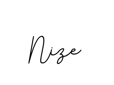 Use a signature maker to create a handwritten signature online. With this signature software, you can design (BallpointsItalic-DORy9) your own signature for name Nize. Nize signature style 11 images and pictures png