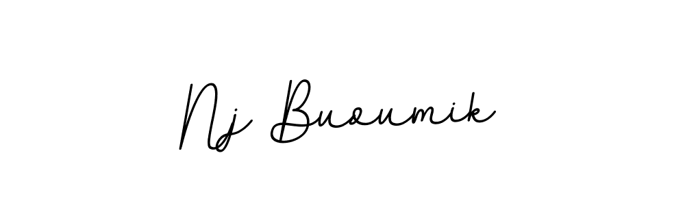 The best way (BallpointsItalic-DORy9) to make a short signature is to pick only two or three words in your name. The name Nj Buoumik include a total of six letters. For converting this name. Nj Buoumik signature style 11 images and pictures png