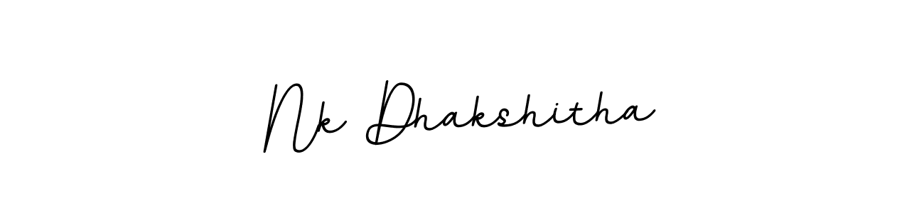 How to make Nk Dhakshitha name signature. Use BallpointsItalic-DORy9 style for creating short signs online. This is the latest handwritten sign. Nk Dhakshitha signature style 11 images and pictures png
