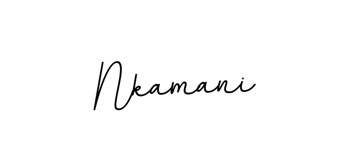 Use a signature maker to create a handwritten signature online. With this signature software, you can design (BallpointsItalic-DORy9) your own signature for name Nkamani. Nkamani signature style 11 images and pictures png