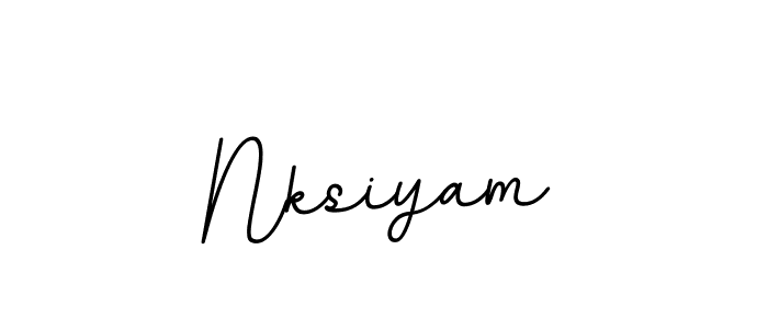 Create a beautiful signature design for name Nksiyam. With this signature (BallpointsItalic-DORy9) fonts, you can make a handwritten signature for free. Nksiyam signature style 11 images and pictures png