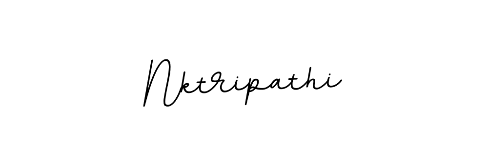 How to make Nktripathi name signature. Use BallpointsItalic-DORy9 style for creating short signs online. This is the latest handwritten sign. Nktripathi signature style 11 images and pictures png