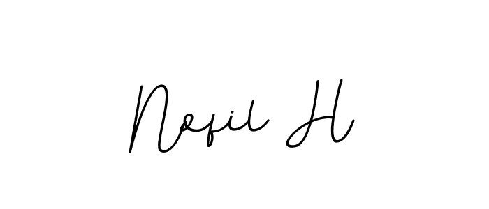 Design your own signature with our free online signature maker. With this signature software, you can create a handwritten (BallpointsItalic-DORy9) signature for name Nofil H. Nofil H signature style 11 images and pictures png